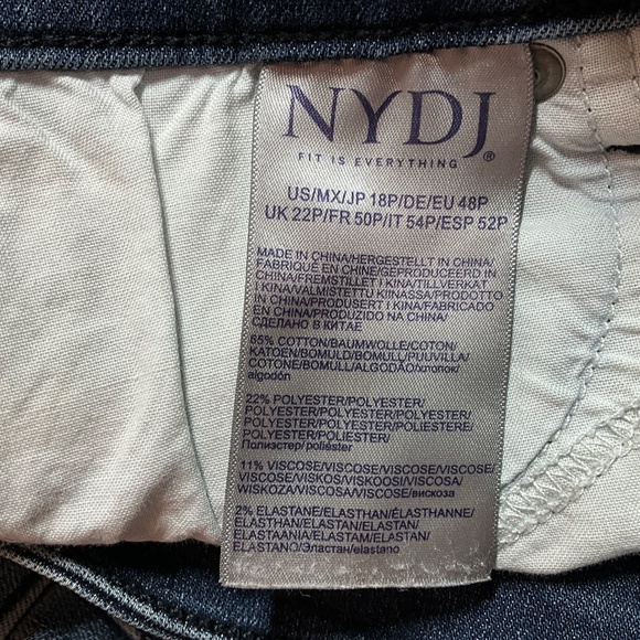 NYDJ Marilyn Straight 5 Pocket Medium Wash Jeans Size 18P - Picture 9 of 10
